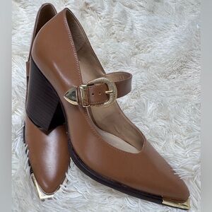 SCHUTZ buckled Mary Jane heels – women’s 8.5, brown